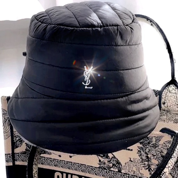 YSL Saint Laurent Black Lou Puffer Hat with box - Picture 1 of 13
